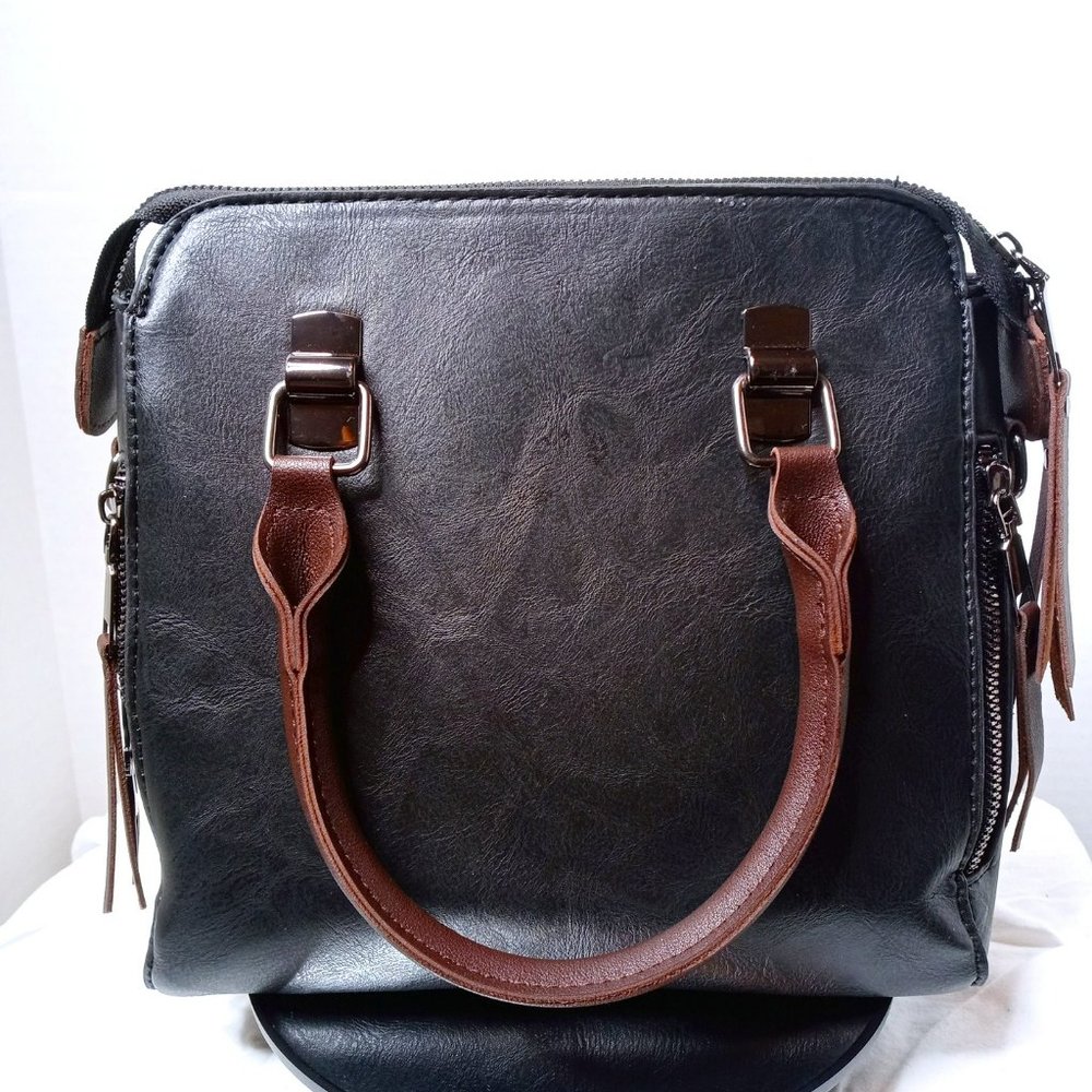 Ace Handbags with Tassel - BLACK